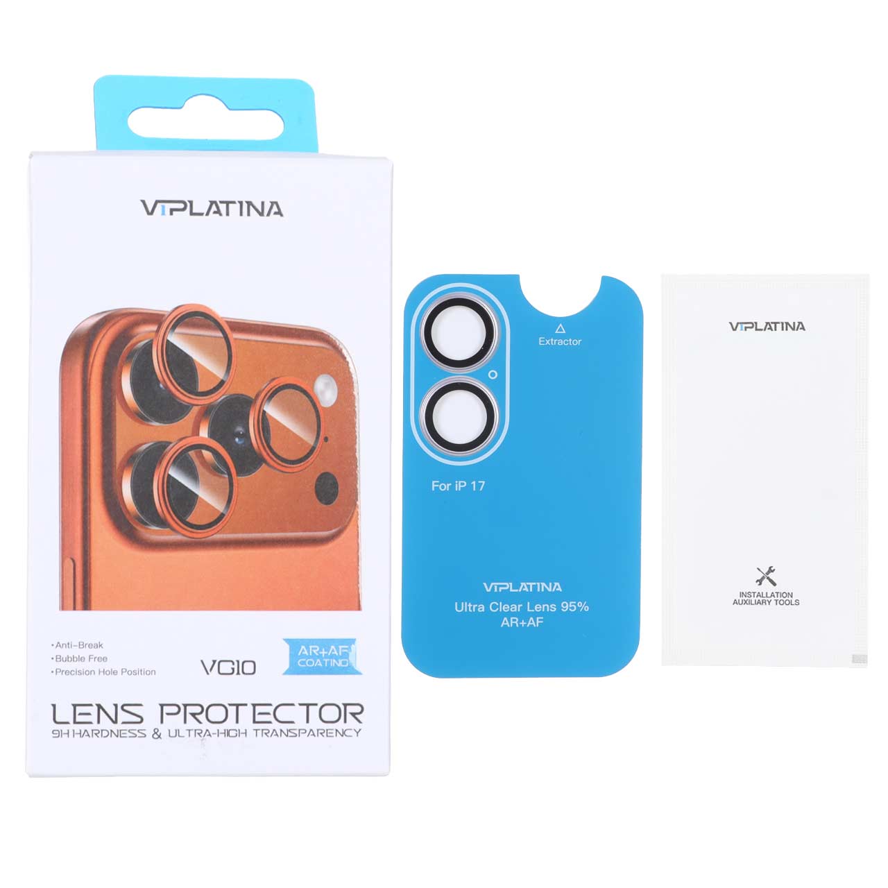 1688192 محافظ لنز رینگی اورجینال VIPLATINA شابلون دار Apple iPhone 17 - بنفش روشن (پک دار) - تصویر 1