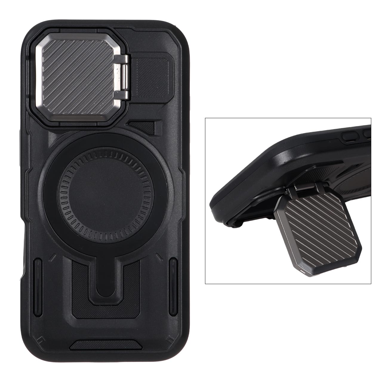 1698724 قاب Defender پشت سخت محافظ لنزدار فلزی مدل Apple iPhone 16 Pro - مشکی - NTC - تصویر 1