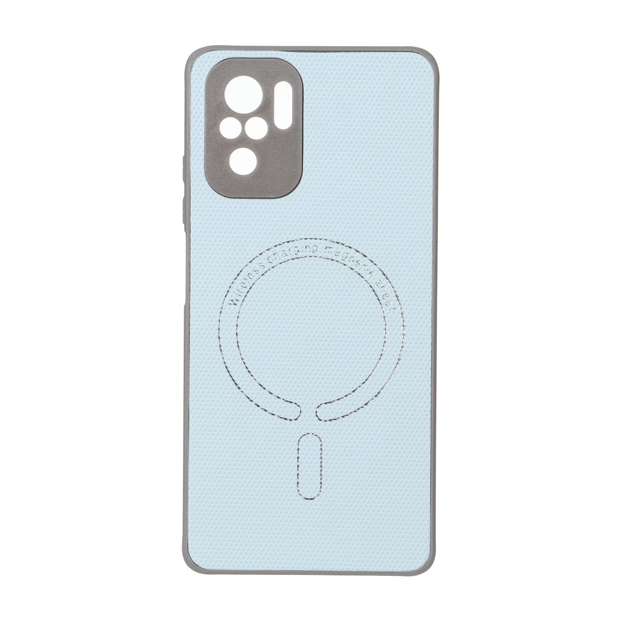 1698940 قاب سوزنی طرح مگ سیف نقره ای محافظ لنزدار Xiaomi Redmi Note 10 4G / Redmi Note 10S / Poco M5S - آبی - تصویر 1