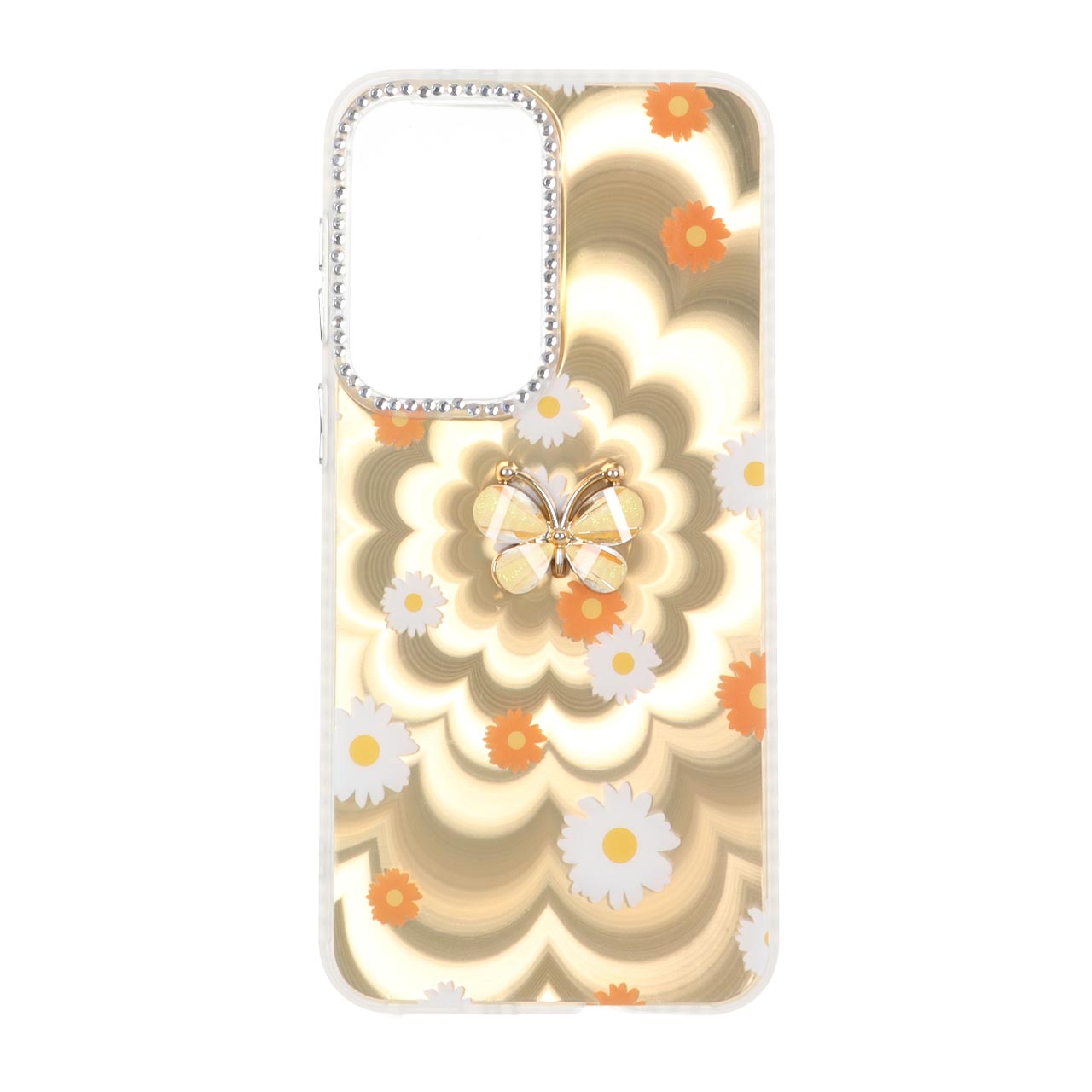 1708514 قاب هولوگرامی پروانه برجسته دور لنز نگین دار Samsung Galaxy A37 - طرح 113 - تصویر 1