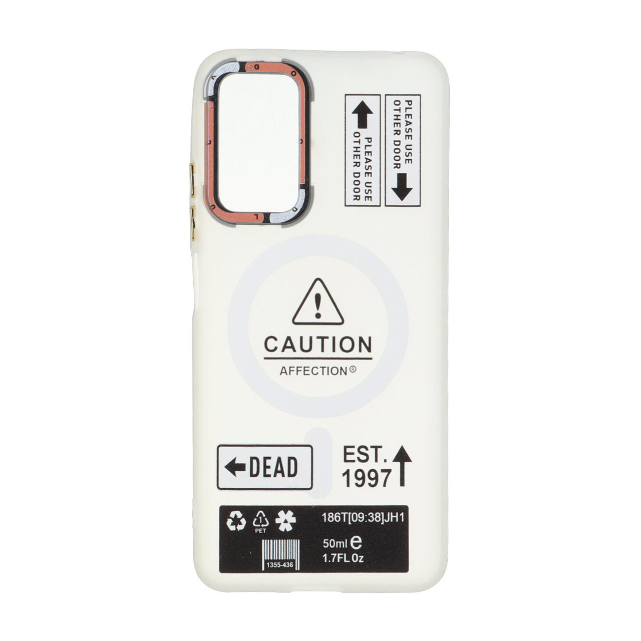 1708564 قاب Caution مات طرح مگ سیف دکمه متال Xiaomi Redmi Note 12 Pro 4G / Redmi Note 11 Pro - سفید - تصویر 1