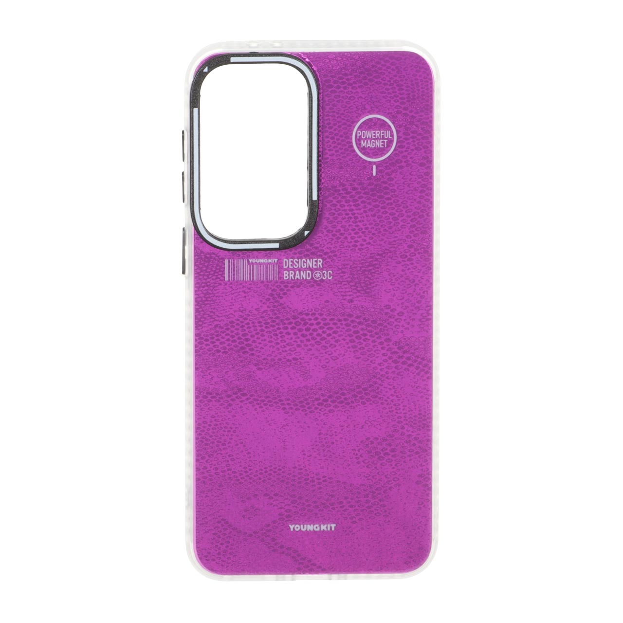 1710872 قاب Youngkit طرح بارکد پوست ماری دور مات Samsung Galaxy A37 - سرخابی - تصویر 1