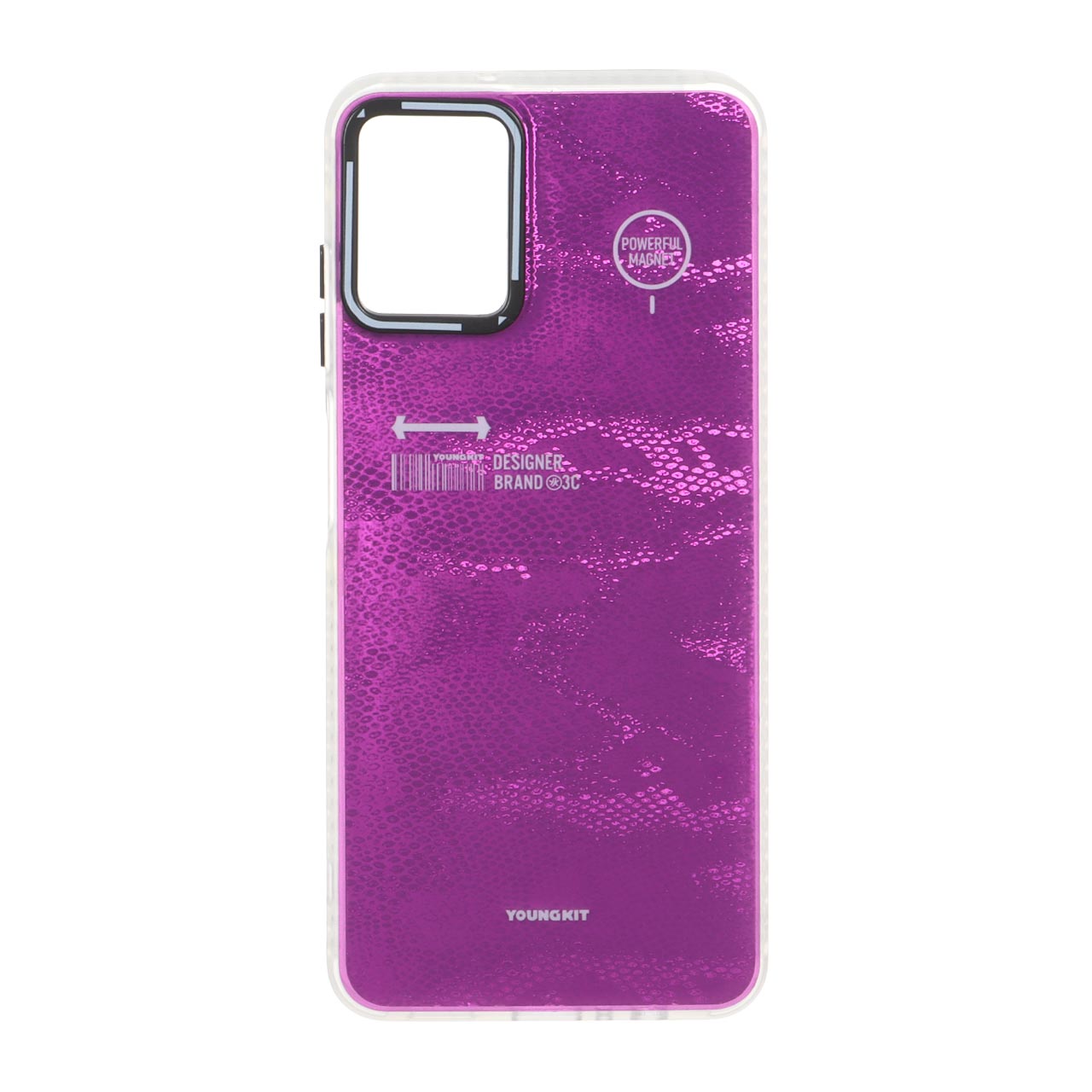 1710906 قاب Youngkit طرح بارکد پوست ماری دور مات Samsung Galaxy A07 - سرخابی - تصویر 1
