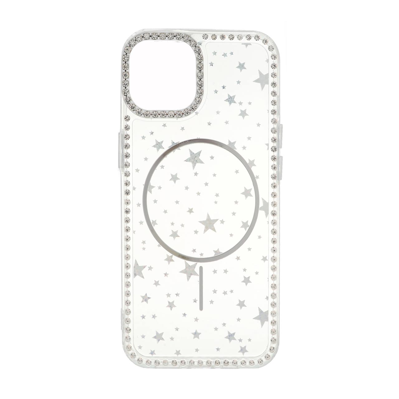 1717436 قاب Star شفاف طرح مگ سیف نگین دار Apple iPhone 13 / iPhone 14 - نقره ای - تصویر 1
