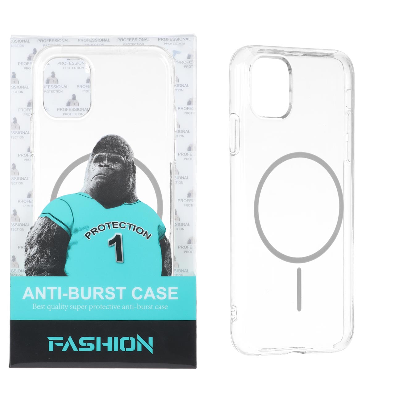 1717592 قاب شفاف Anti Burst دور ژله ای MagSafe مدل Apple iPhone 11 - طوسی (پک دار) - تصویر 1