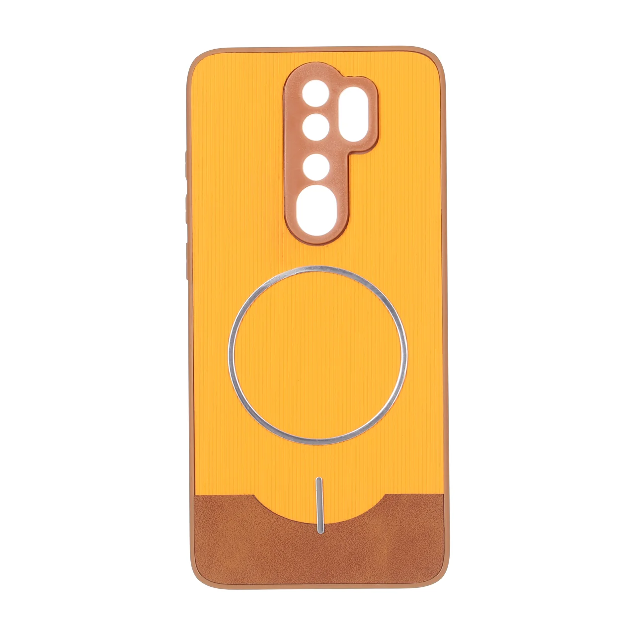 1725022 قاب Line Case جیر MagSafe فلزی محافظ لنزدار Xiaomi Redmi Note 8 Pro - نارنجی - تصویر 1
