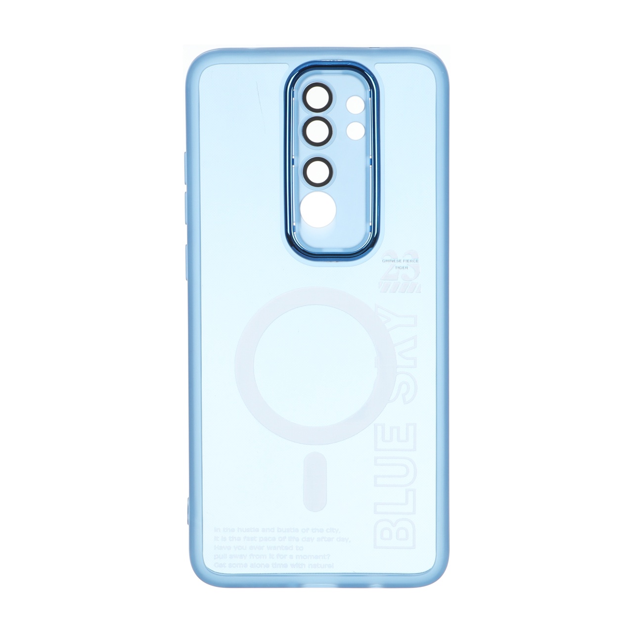 1734748 قاب Diamond Space طرح مگ سیف لنز گلس دار Xiaomi Redmi Note 8 Pro - آبی روشن - MPS - تصویر 1