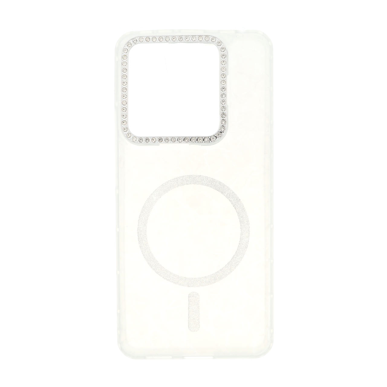1735092 قاب ماربل طرح مگ سیف اکلیلی لنز نگین دار Xiaomi Redmi Note 14 4G - سفید - MPS - تصویر 1