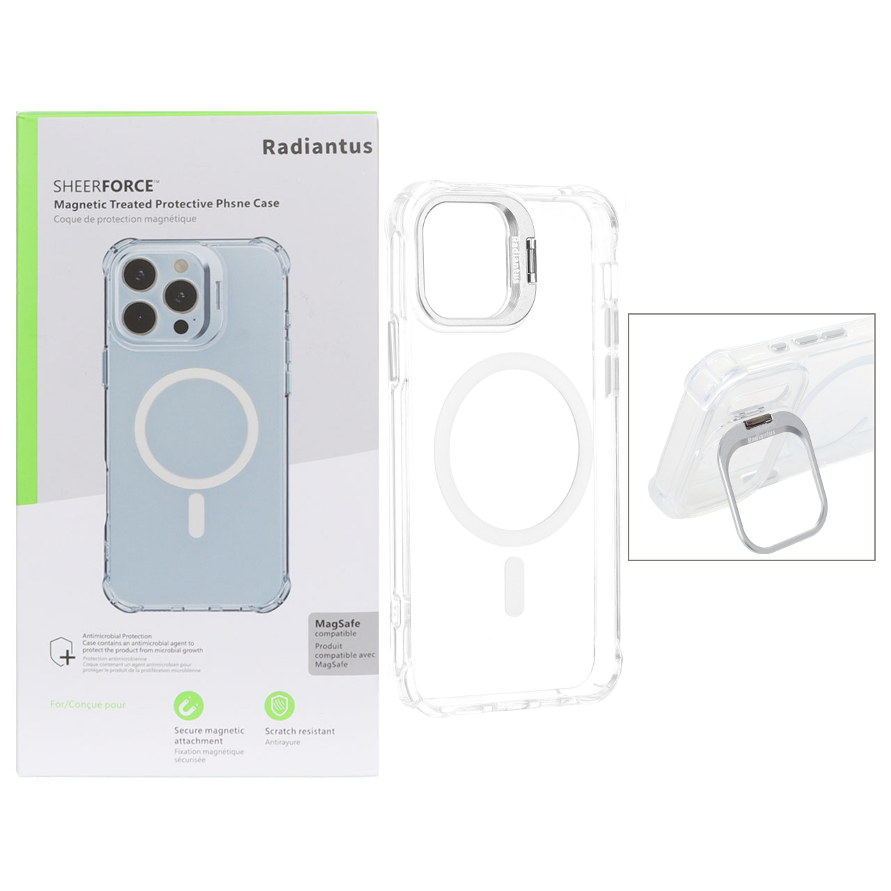 1735488 قاب اورجینال Radiantus کریستالی MagSafe لنز فلزی استندشو ایربگ دار Apple iPhone 11 Pro (پک دار) - تصویر 1