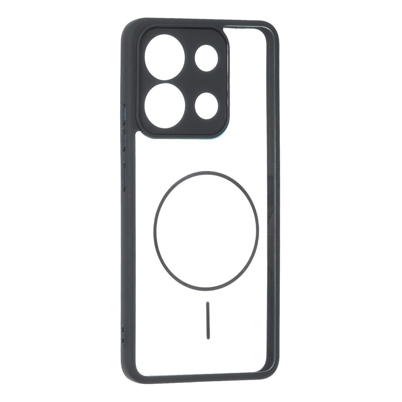 1737570 قاب پشت سخت شفاف محافظ لنزدار طرح مگ سیف دور رنگی Xiaomi Redmi Note 13 4G - مشکی - تصویر 1