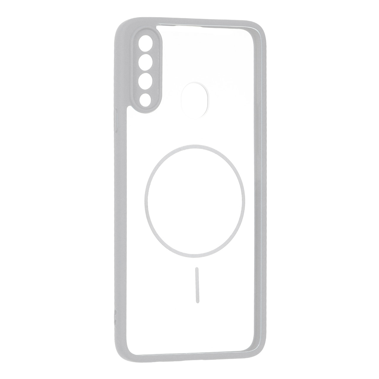 1737828 قاب پشت سخت شفاف محافظ لنزدار طرح مگ سیف دور رنگی Samsung Galaxy A20s - طوسی - تصویر 1