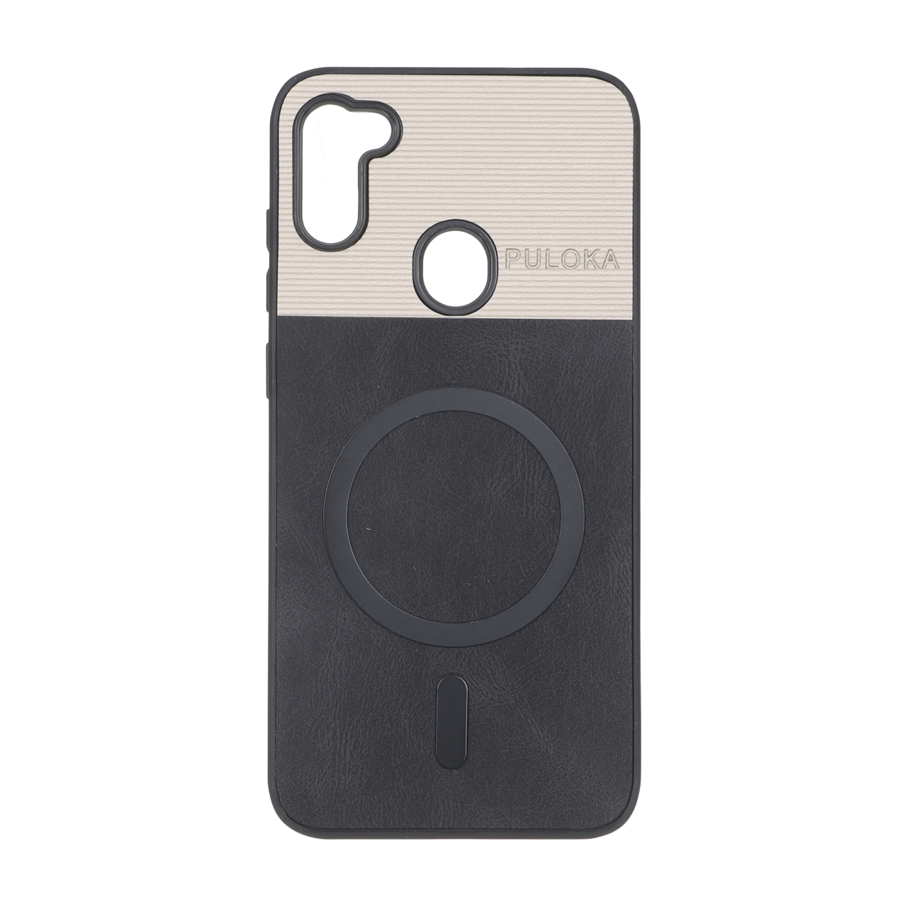 2858548 قاب Puloka دو تکه طرح چرم و کبریتی Magnet فلزی Samsung Galaxy A11 / M11 - مشکی - تصویر 1