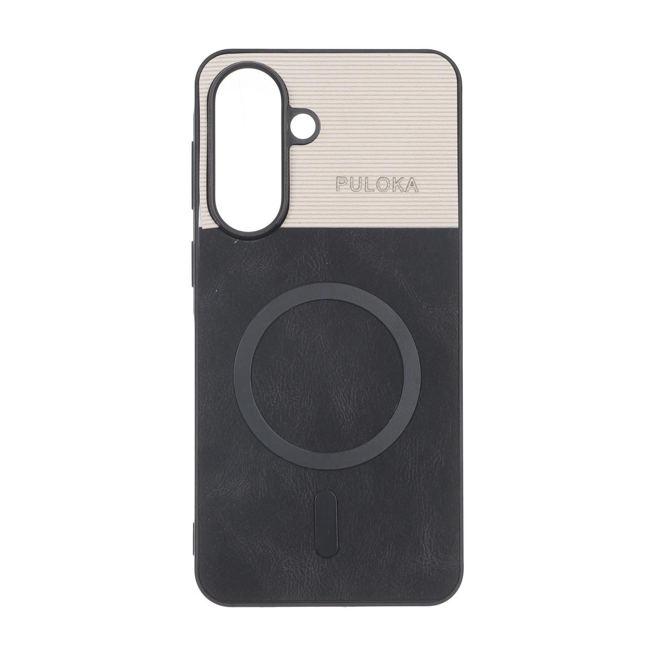 2858588 قاب Puloka دو تکه طرح چرم و کبریتی Magnet فلزی Samsung Galaxy A57 - مشکی - تصویر 1