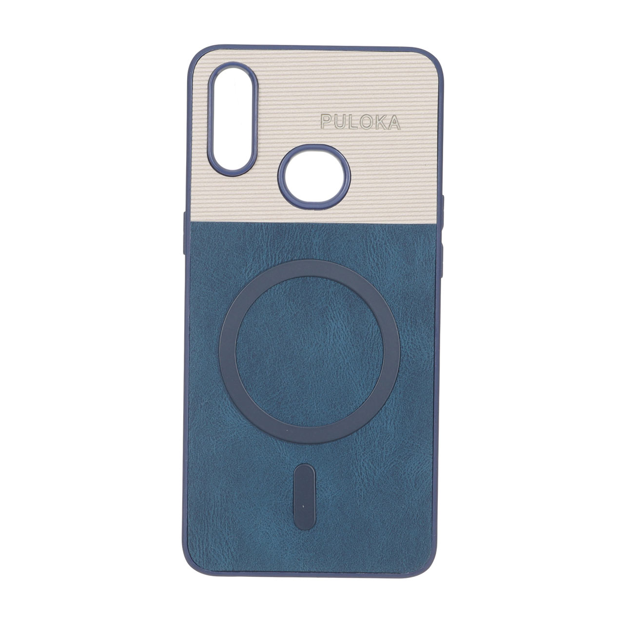 2858654 قاب Puloka دو تکه طرح چرم و کبریتی Magnet فلزی Samsung Galaxy A10s - سرمه ای - تصویر 1