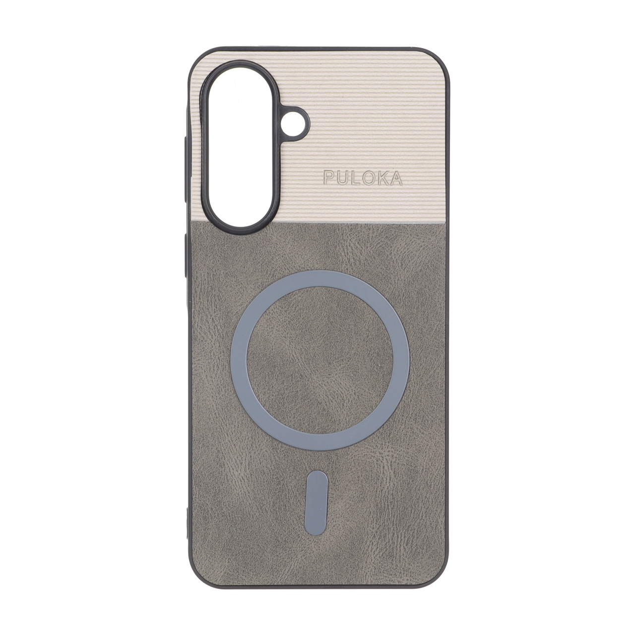 2858696 قاب Puloka دو تکه طرح چرم و کبریتی Magnet فلزی Samsung Galaxy A37 - خاکستری - تصویر 1