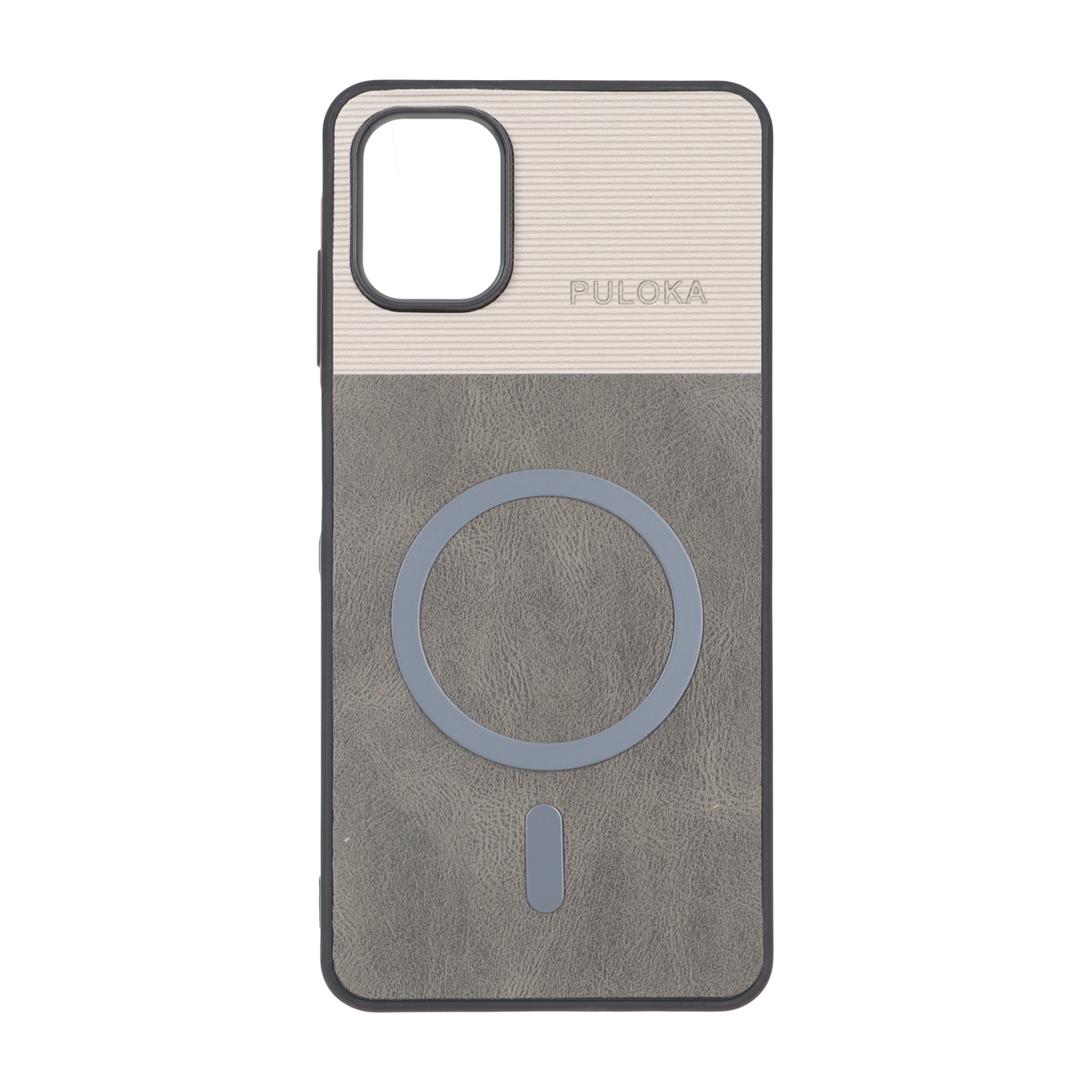2858704 قاب Puloka دو تکه طرح چرم و کبریتی Magnet فلزی Samsung Galaxy A06 - خاکستری - تصویر 1