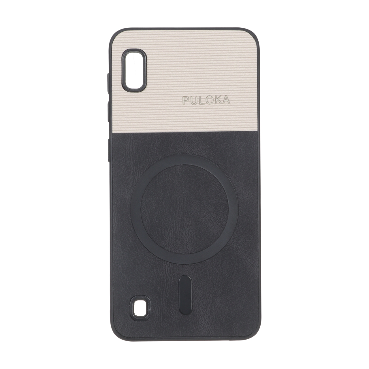 2858764 قاب Puloka دو تکه طرح چرم و کبریتی Magnet فلزی Samsung Galaxy A10 / M10 - مشکی - تصویر 1