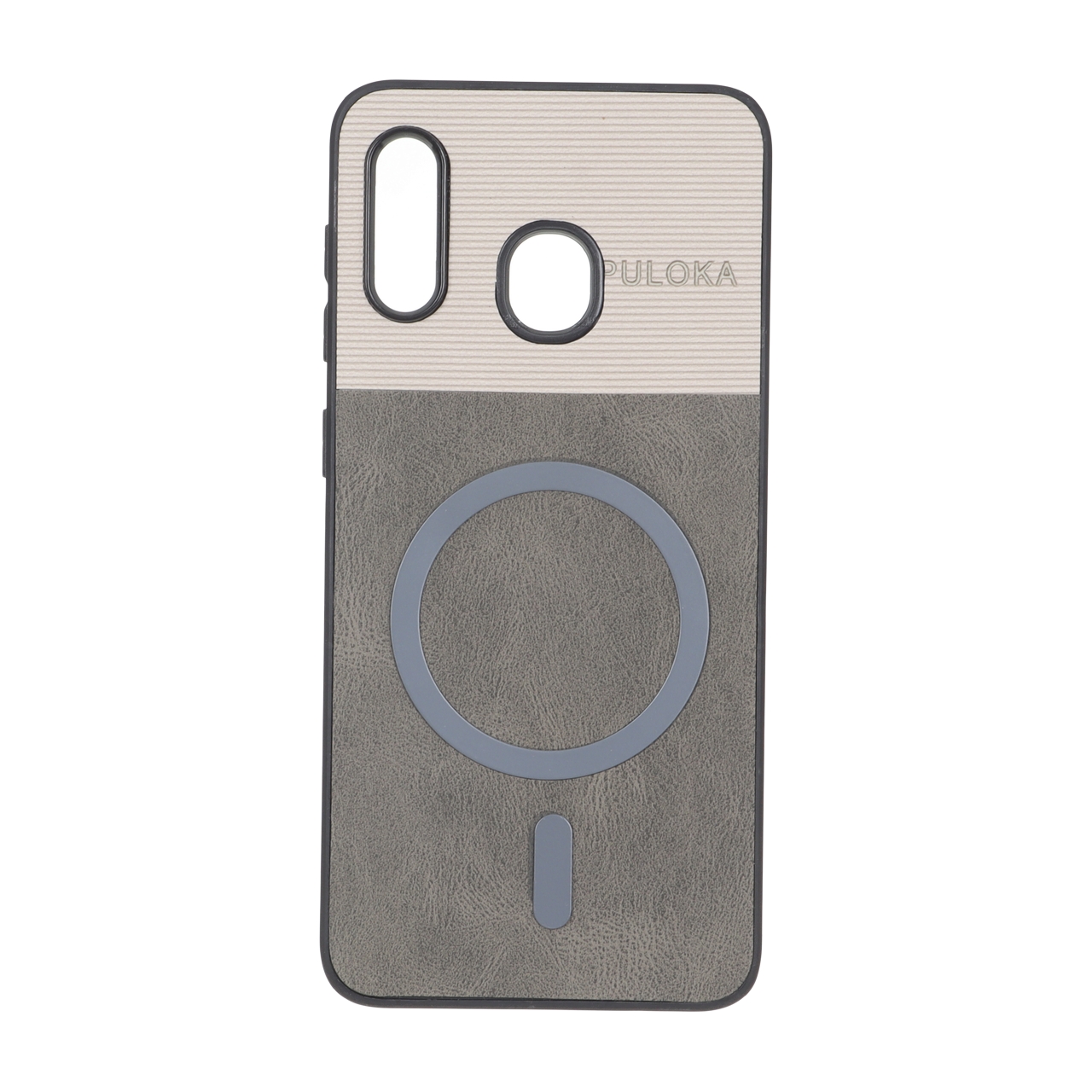 2858784 قاب Puloka دو تکه طرح چرم و کبریتی Magnet فلزی Samsung Galaxy A30 / A20 - خاکستری - تصویر 1