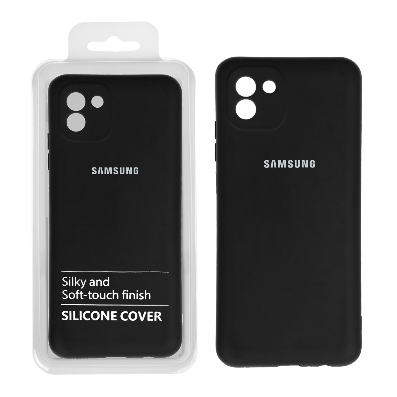691542 قاب نیو سیلیکون محافظ لنزدار RFF مدل Samsung A03 مشکی (پک دار) - تصویر 1