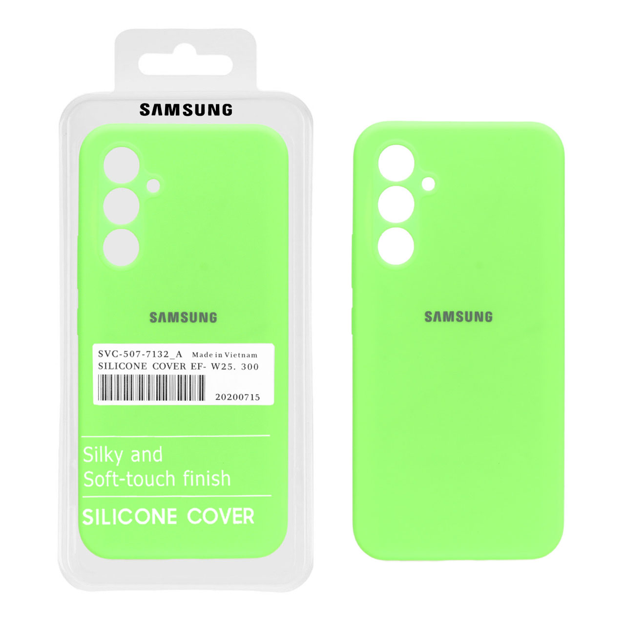 876666 قاب سیلیکونی پاک کنی اورجینال درجه یک Samsung Galaxy A54 - سبز فسفری (پک دار) - تصویر 1