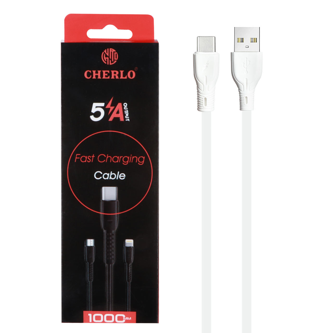 کابل شارژ 1.1 متری فست CHERLO Type-C مدل CH-TC09 - سفید - SMO - اسپه کالا کابل شارژ 1.1 متری فست CHERLO Type-C مدل CH-TC09 - سفید - SMO - تصویر 1