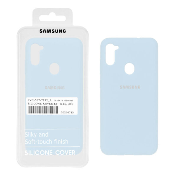 قاب سیلیکونی پاک کنی اورجینال درجه یک Samsung Galaxy A11 / M11 - آبی کبریتی (پک دار)