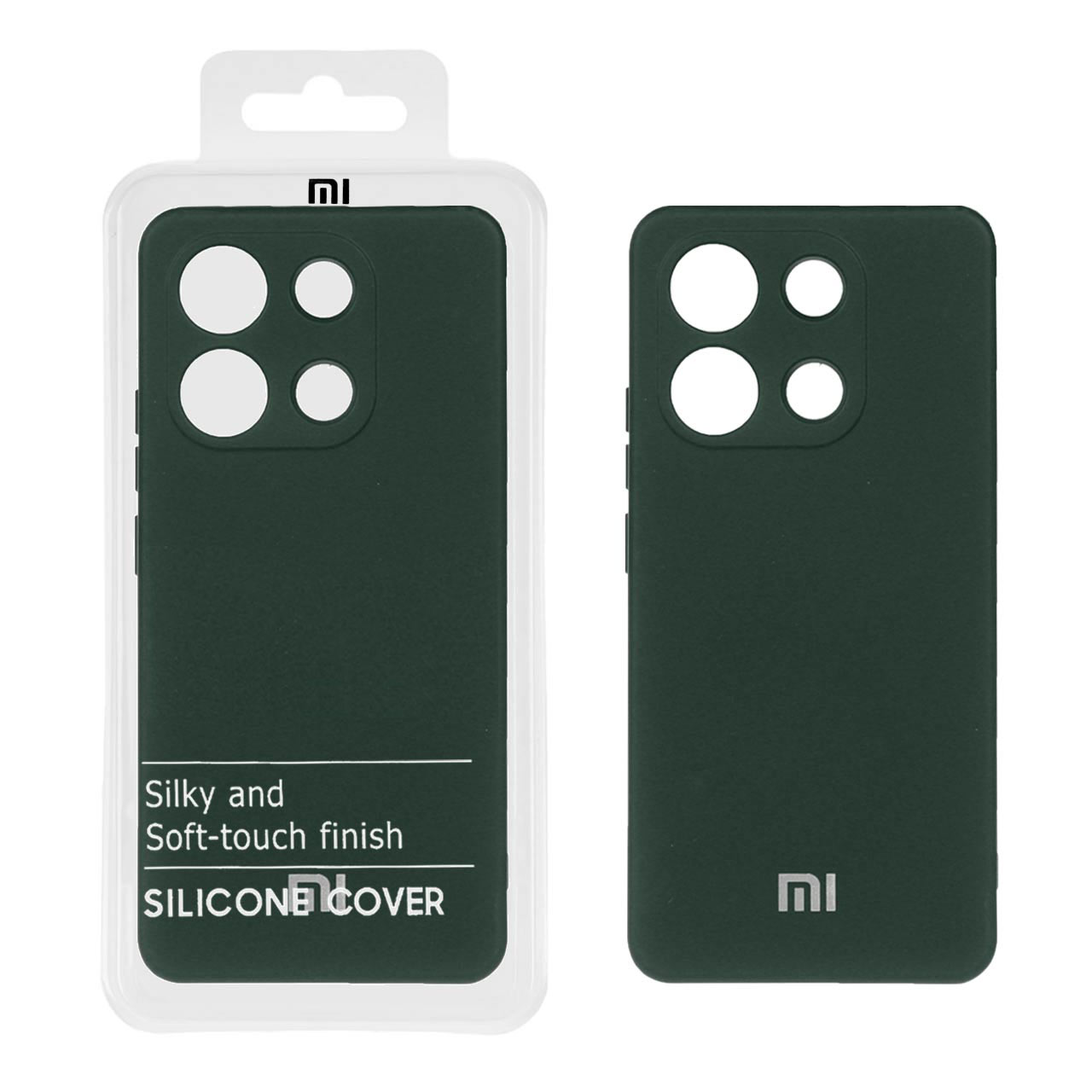 1067556 قاب نیو سیلیکون محافظ لنزدار RFF مدل Xiaomi Redmi Note 13 4G - سبزتیره (پک دار) - تصویر 1