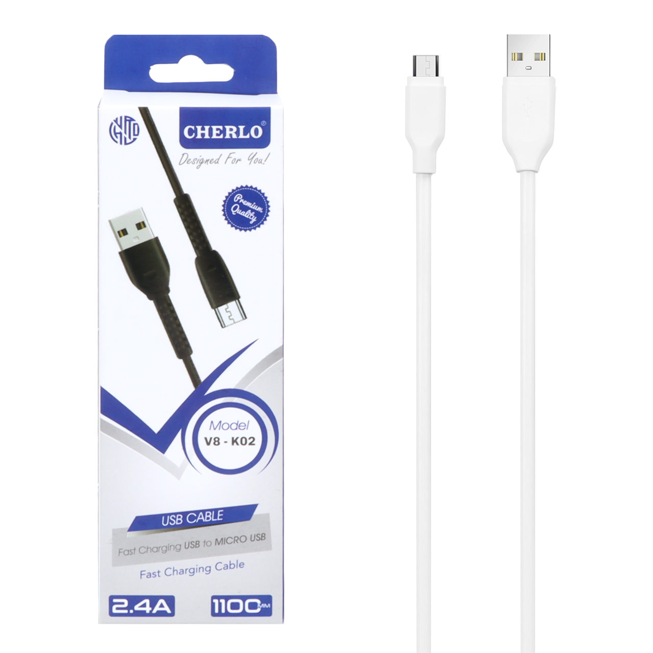 کابل شارژ 1.1 متری فست اندروید CHERLO مدل V8-K02 - سفید - SMO - اسپه کالا کابل شارژ 1.1 متری فست اندروید CHERLO مدل V8-K02 - سفید - SMO - تصویر 1