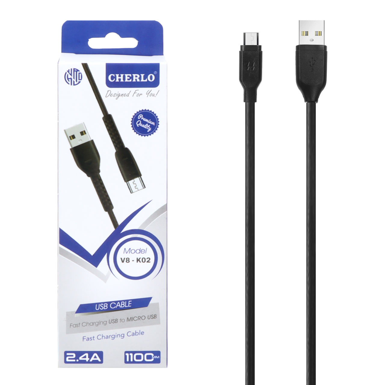 کابل شارژ 1.1 متری فست اندروید CHERLO مدل V8-K02 - مشکی - SMO - اسپه کالا کابل شارژ 1.1 متری فست اندروید CHERLO مدل V8-K02 - مشکی - SMO - تصویر 1