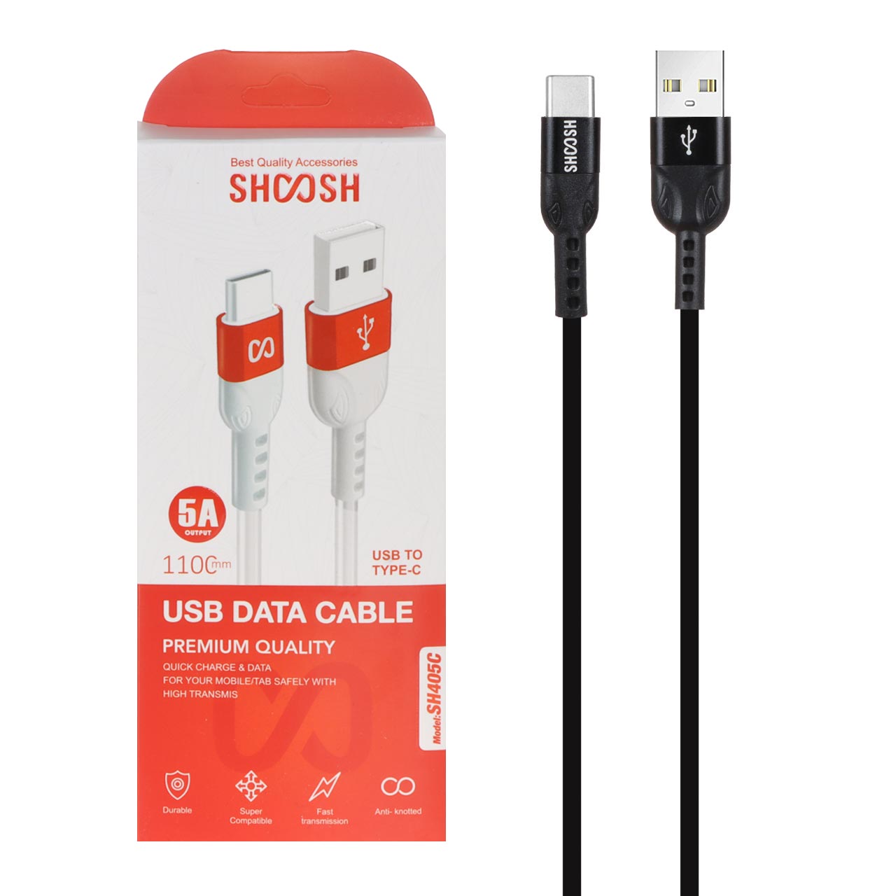 کابل شارژ 1.1 متری فست Shoosh Type-C مدل SH405C - مشکی - SMO - اسپه کالا کابل شارژ 1.1 متری فست Shoosh Type-C مدل SH405C - مشکی - SMO - تصویر 1