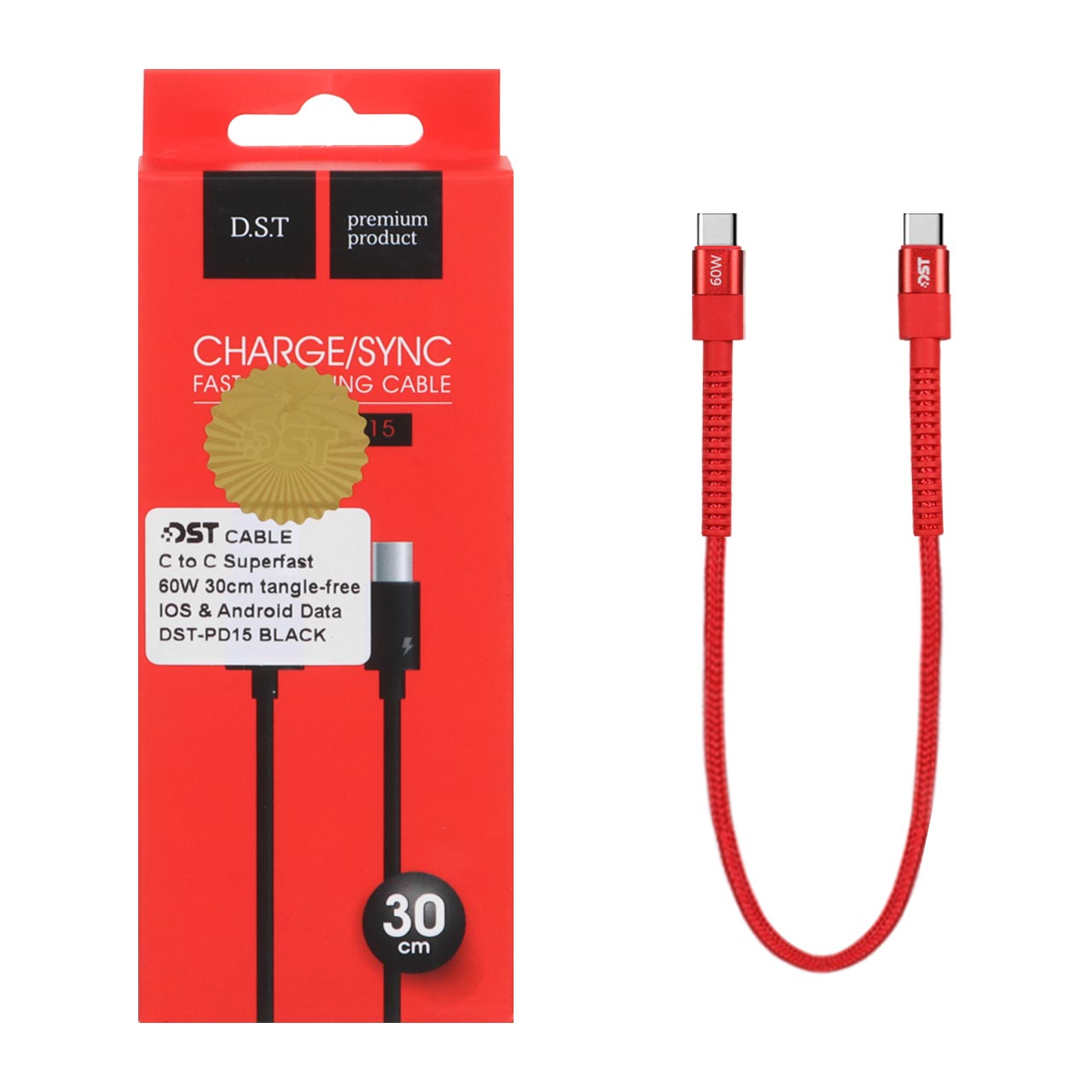 کابل شارژ 30 سانتی پاوربانک Type-C to Type-C مدل X-15 - قرمز - DST (گارانتی شش ماهه) - اسپه کالا کابل شارژ 30 سانتی پاوربانک Type-C to Type-C مدل X-15 - قرمز - DST (گارانتی شش ماهه) - تصویر 1