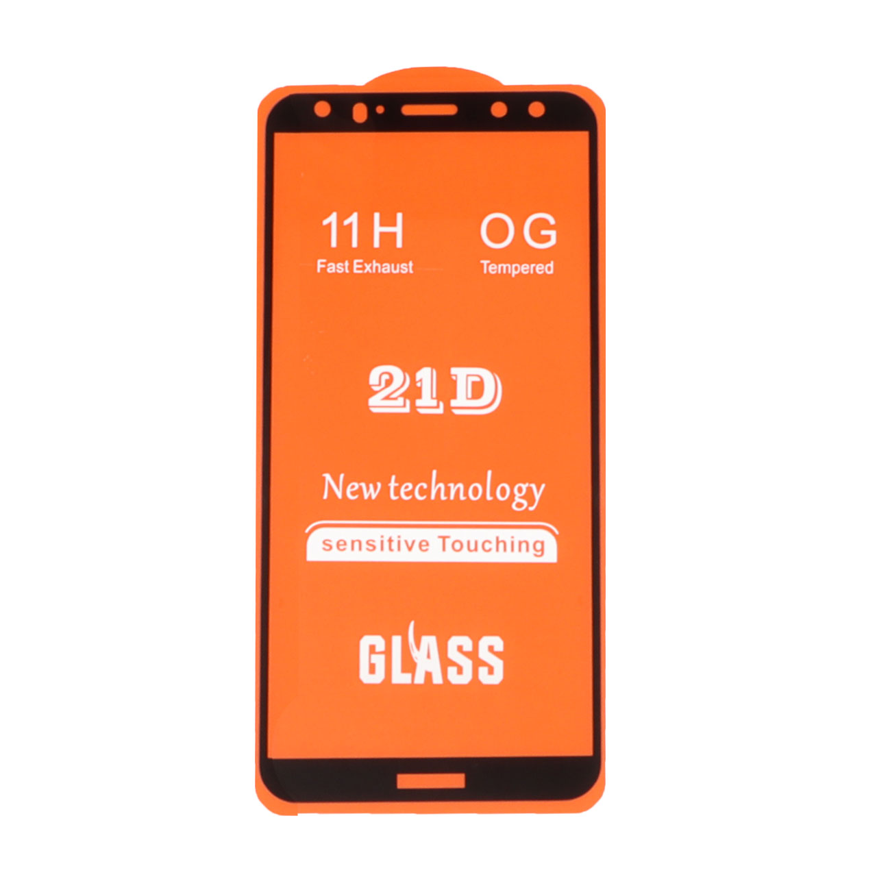 1161536 محافظ صفحه نمایش شیشه ای Full Cover 21D مدل Huawei P Smart 2018 - مشکی (بدون پک) - تصویر 1