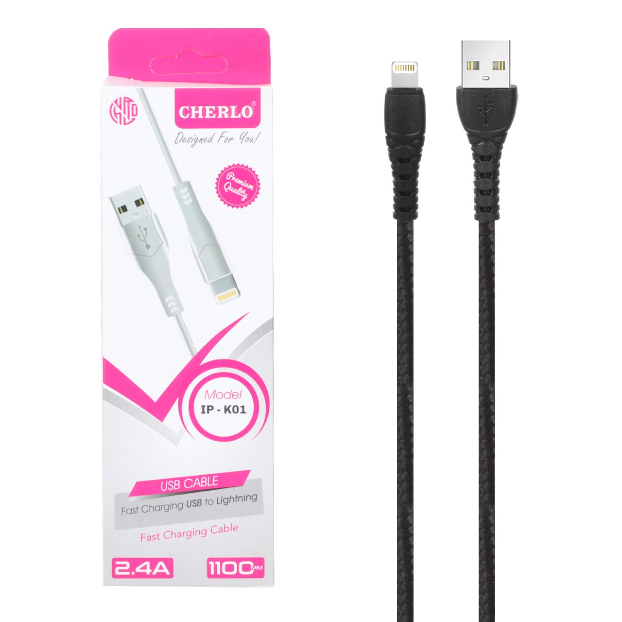 کابل شارژ کنفی 1.1 متری فست آیفون CHERLO مدل IP-K01 - مشکی - SMO - اسپه کالا کابل شارژ کنفی 1.1 متری فست آیفون CHERLO مدل IP-K01 - مشکی - SMO - تصویر 1