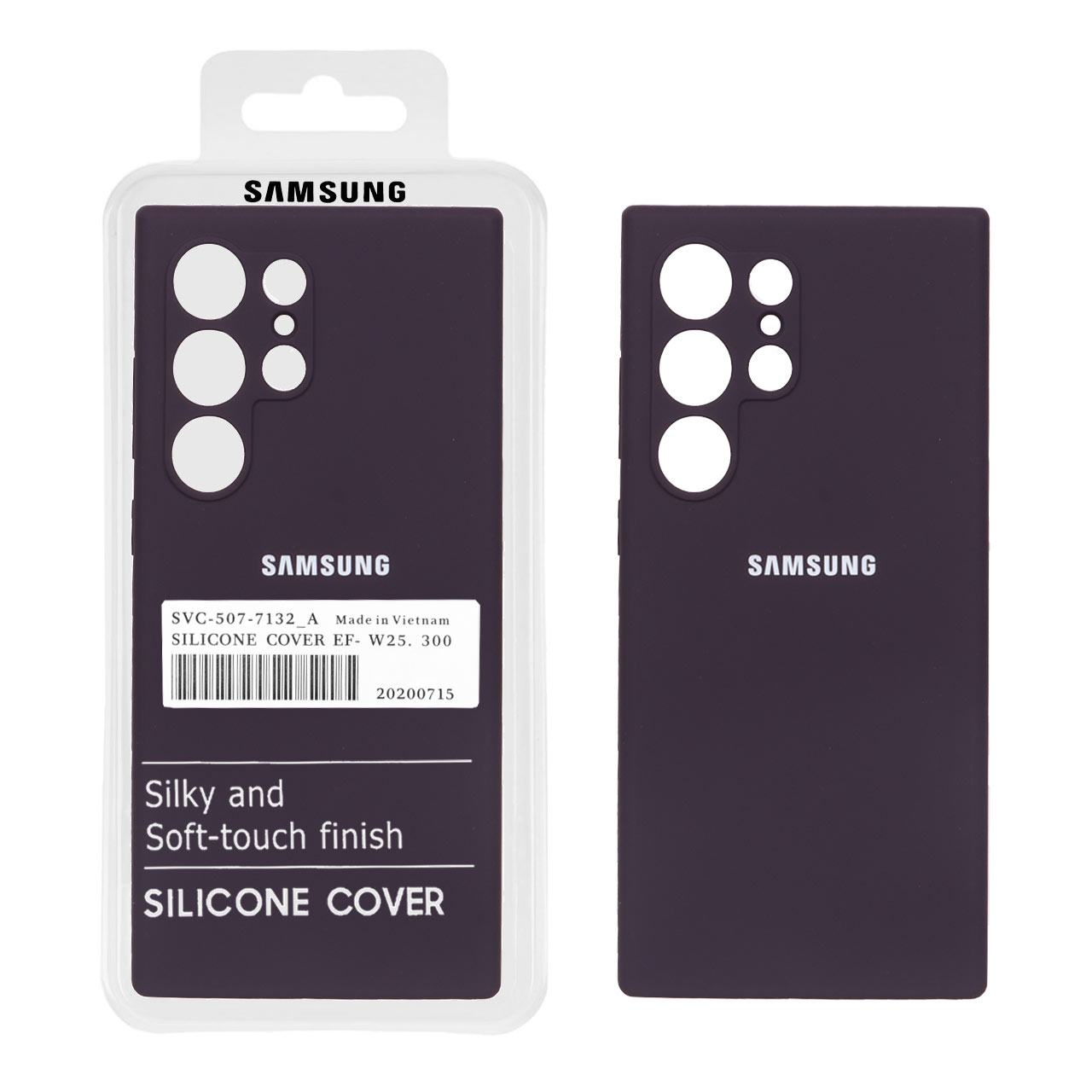 1188716 قاب سیلیکونی پاک کنی اورجینال درجه یک Samsung Galaxy S24 Ultra - بادمجانی (پک دار) - تصویر 1