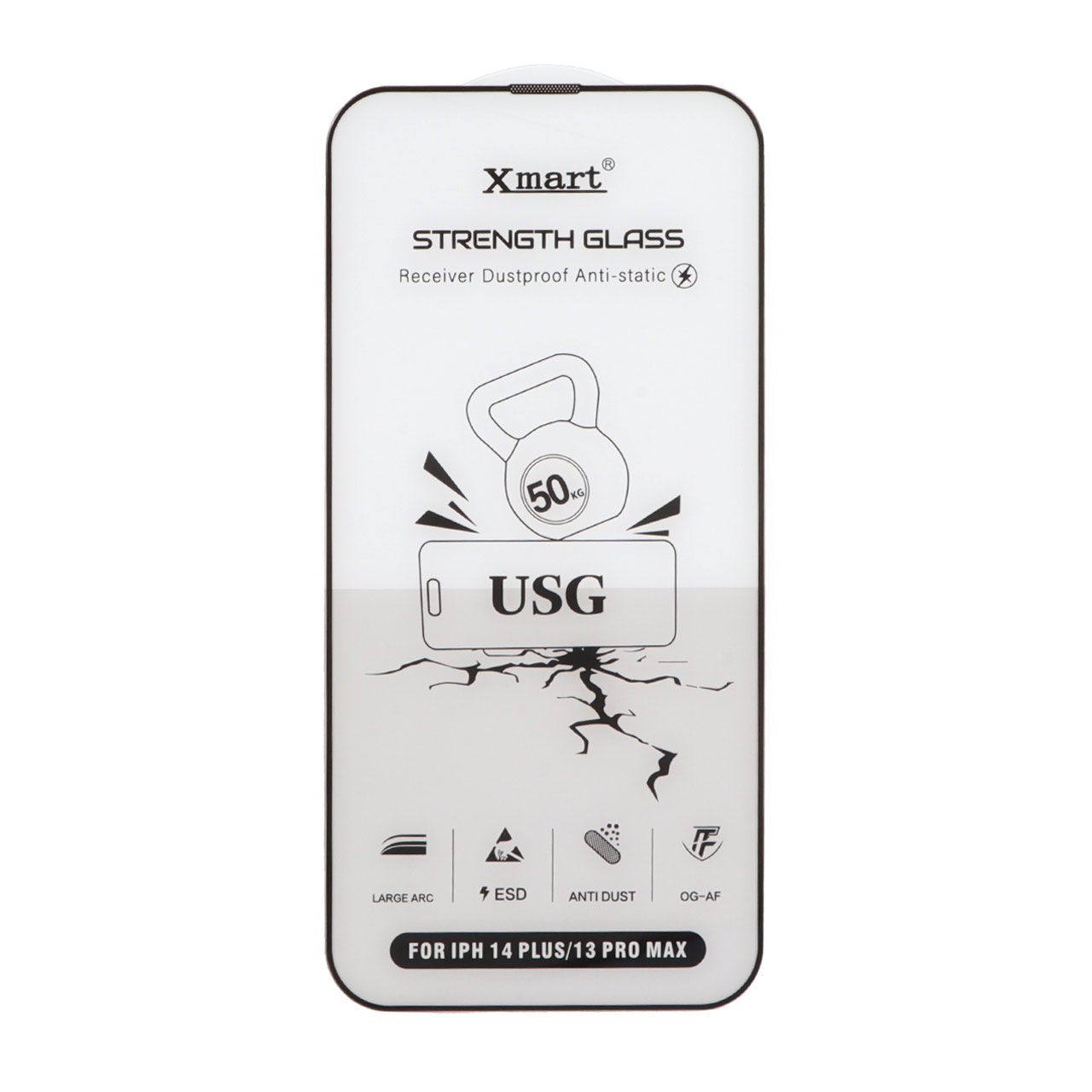 محافظ صفحه نمایش شیشه ای اورجینال Full Cover XMART Anti Static USG مدل Apple iPhone 13 Pro Max - اسپه کالا محافظ صفحه نمایش شیشه ای اورجینال Full Cover XMART Anti Static USG مدل Apple iPhone 13 Pro Max - تصویر 1