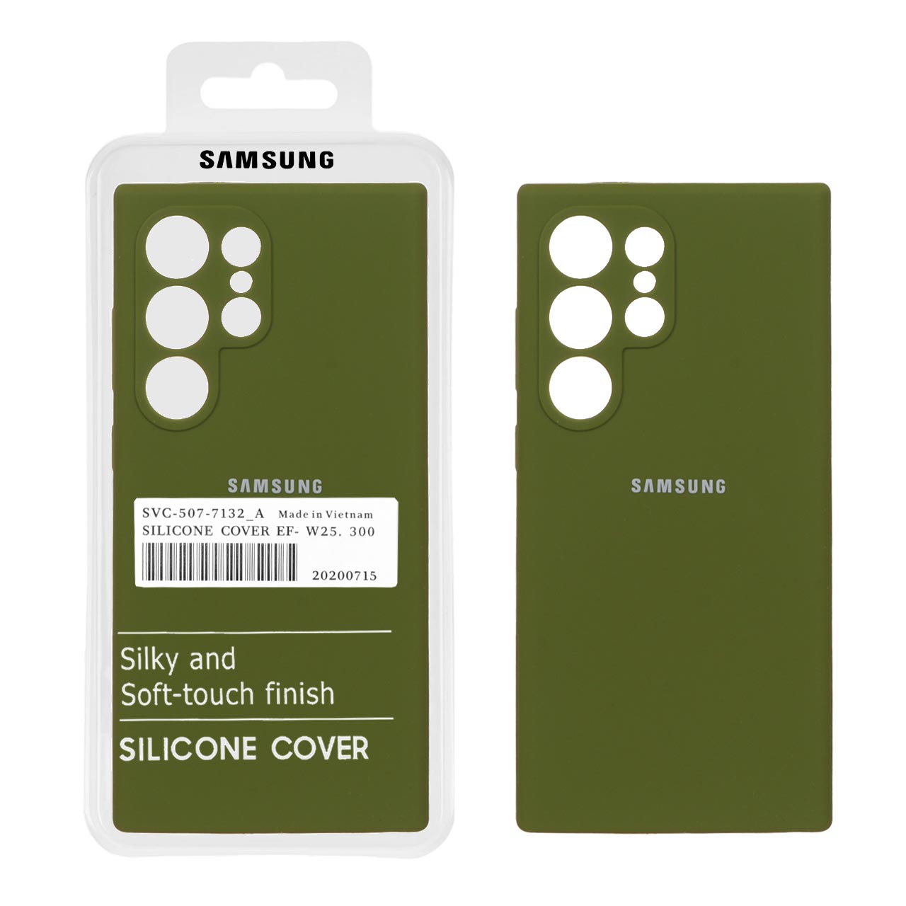 1239098 قاب سیلیکونی پاک کنی اورجینال درجه یک Samsung Galaxy S24 Ultra - سبز زیتونی (پک دار) - تصویر 1