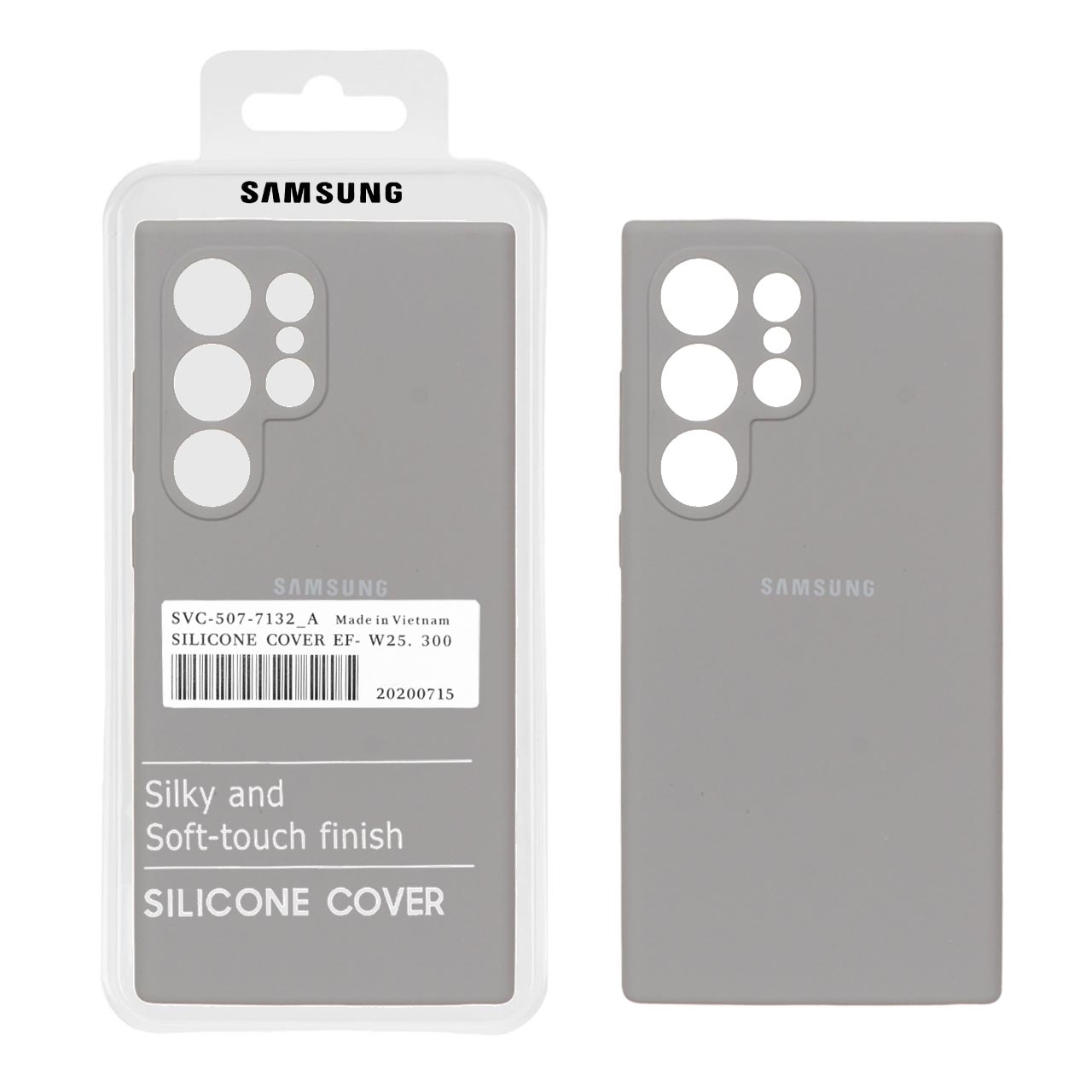 1239100 قاب سیلیکونی پاک کنی اورجینال درجه یک Samsung Galaxy S24 Ultra - خاکستری (پک دار) - تصویر 1