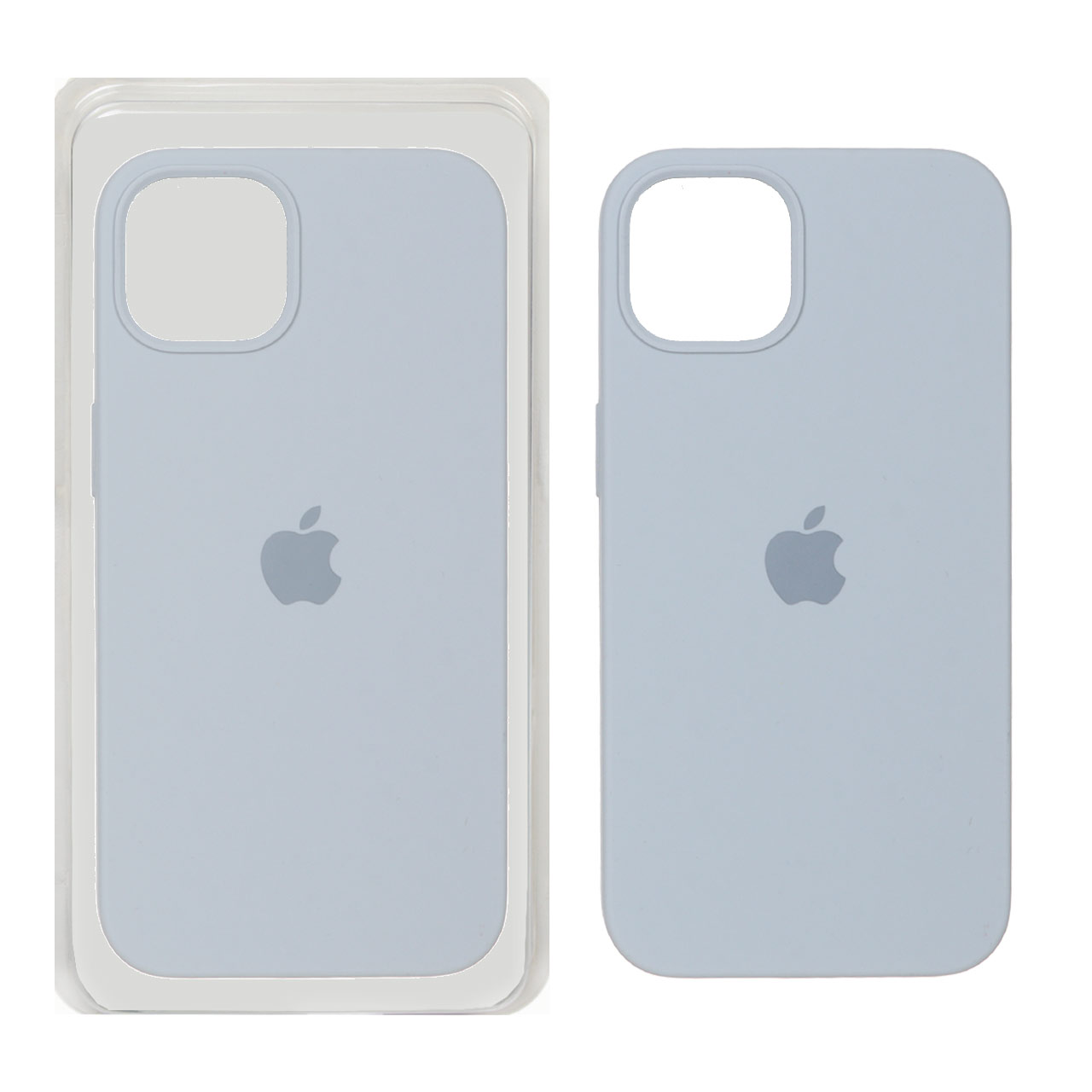 1321700 قاب سیلیکونی پاک کنی اورجینال Apple iPhone 13 / iPhone 14 - طوسی روشن (پک اصلی) - تصویر 1