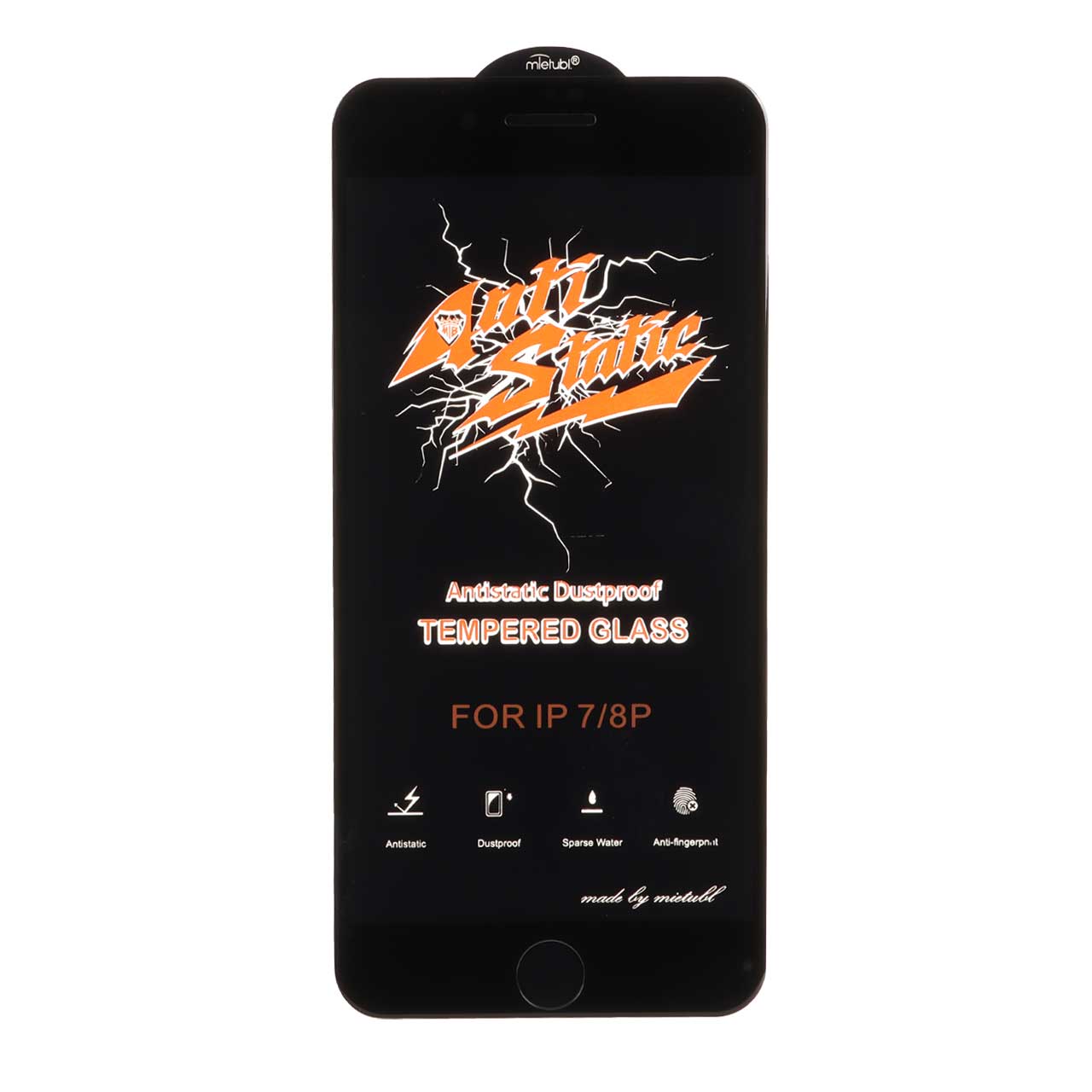 1333976 محافظ صفحه نمایش شیشه ای Apple iphone 7 Plus / 8 Plus - Full Cover Anti Static Mietubl (بدون پک) - مشکی - تصویر 1