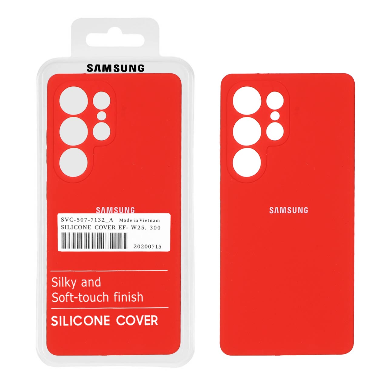 1342674 قاب سیلیکونی پاک کنی اورجینال درجه یک Samsung Galaxy S25 Ultra - قرمز (پک دار) - تصویر 1