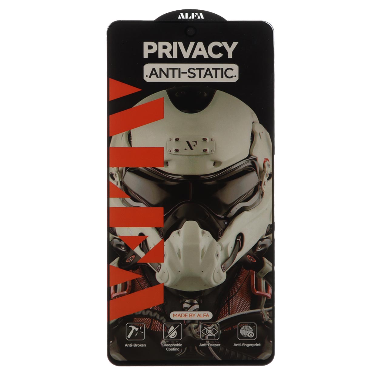 1363194 محافظ صفحه نمایش شیشه ای Full Cover ALFA Anti Static Privacy مدل Samsung Galaxy A51 / A52 / A53 / M31s / S20 fe (بدون پک) - تصویر 1