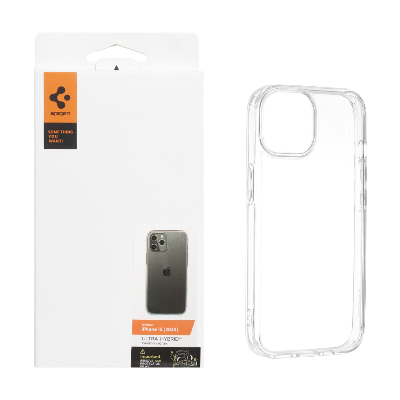 1477160 قاب اورجینال Spigen ULTRA HYBRID مدل Apple iPhone 15 / iPhone 14 / iPhone 13 - شفاف (پک دار) - تصویر 1