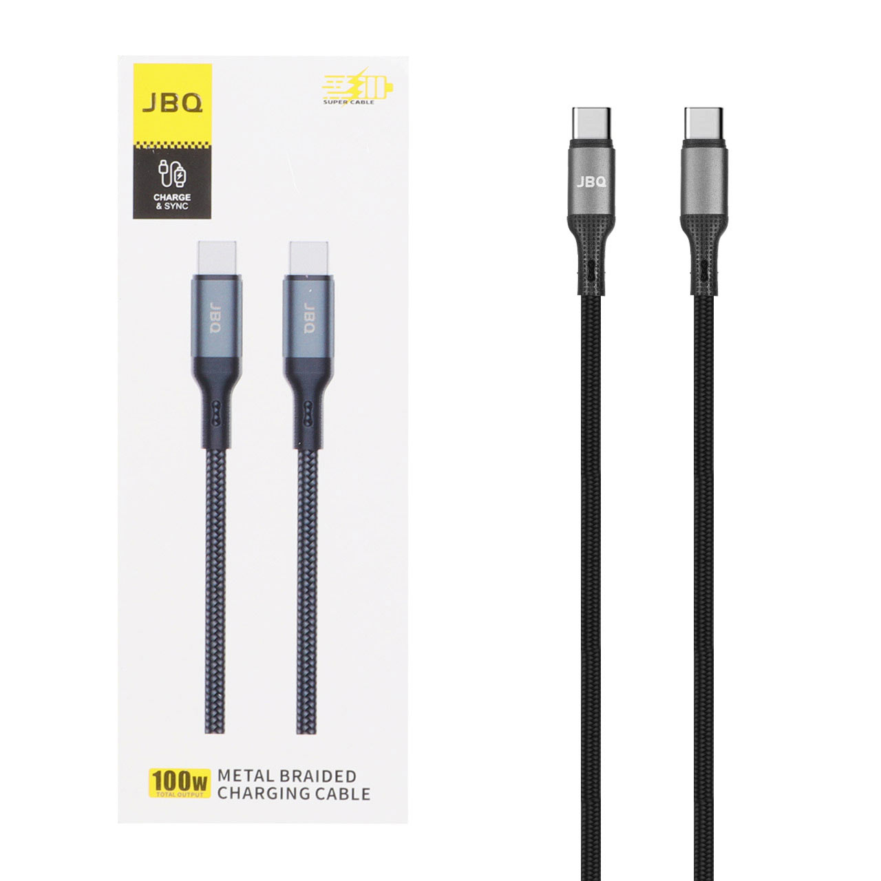 کابل شارژ PD و فست JBQ Type-C To Type-C مدل CA-1203 100W - مشکی (گارانتی یکساله رصاصی) - اسپه کالا کابل شارژ PD و فست JBQ Type-C To Type-C مدل CA-1203 100W - مشکی (گارانتی یکساله رصاصی) - تصویر 1