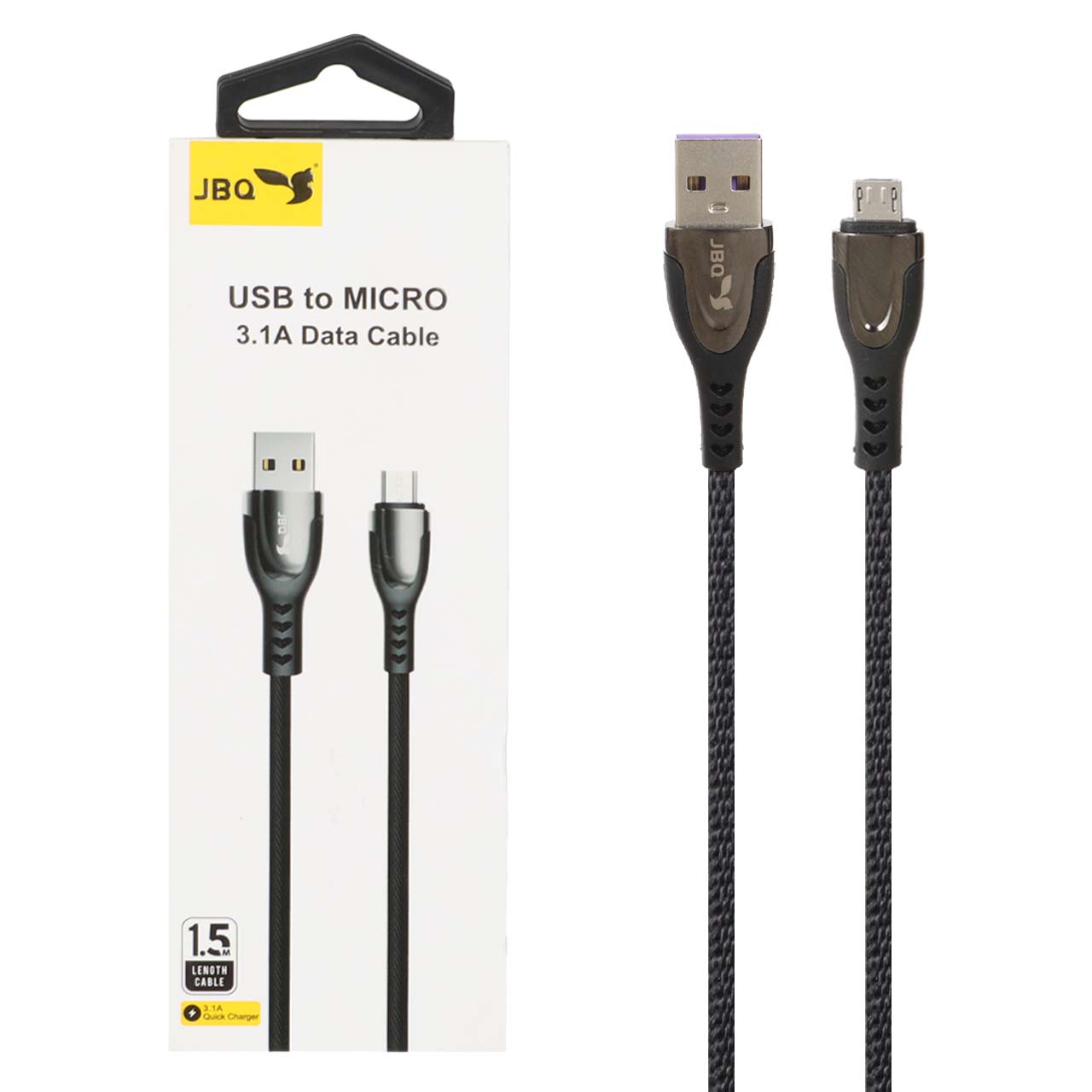 کابل شارژ 1.5 متری فست اندروید JBQ مدل DT-02 - مشکی (گارانتی یکساله رصاصی) - اسپه کالا کابل شارژ 1.5 متری فست اندروید JBQ مدل DT-02 - مشکی (گارانتی یکساله رصاصی) - تصویر 1