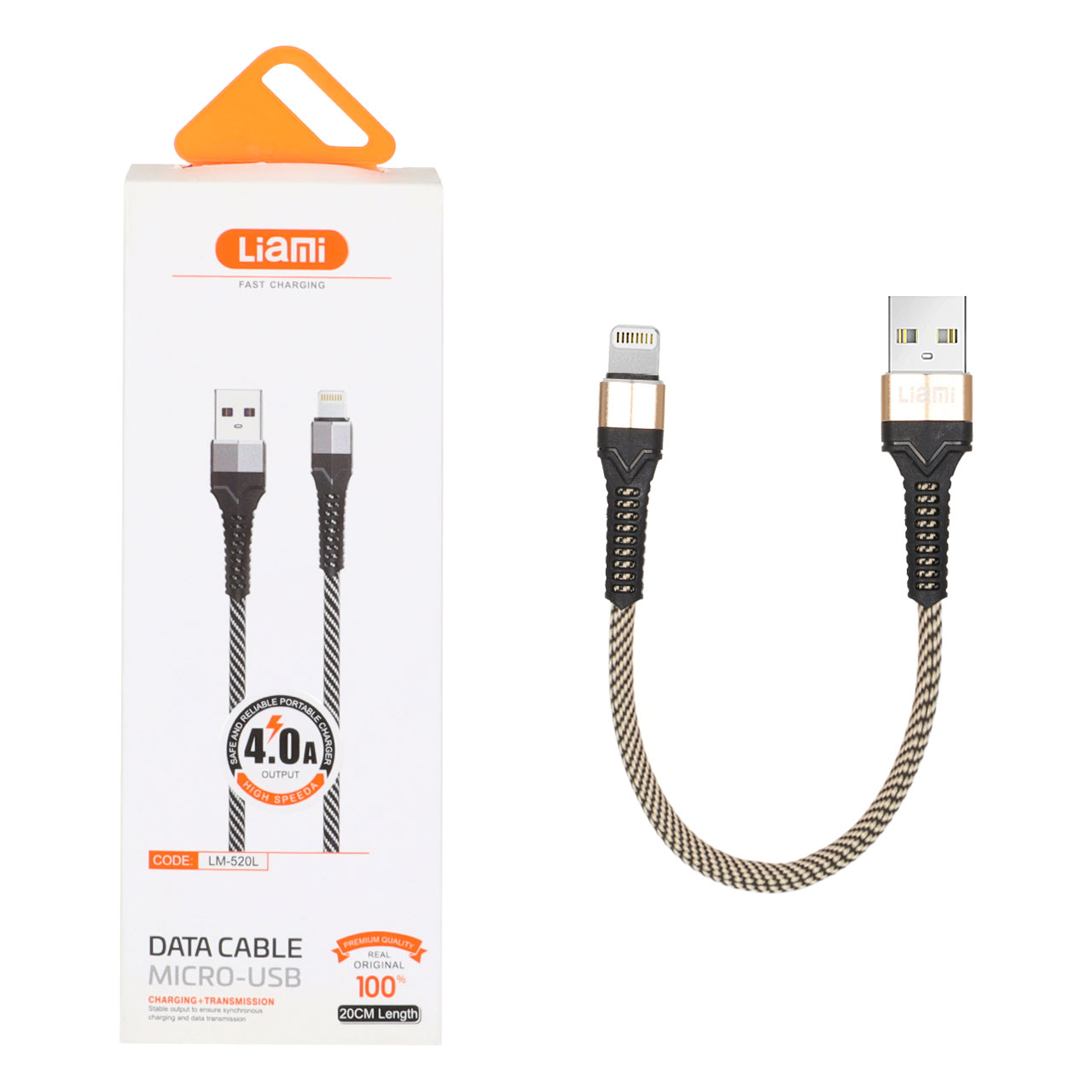 کابل شارژ فست پاوربانک آیفون Liami مدل LM-520L - طلایی (گارانتی شش ماهه شرکتی) - اسپه کالا کابل شارژ فست پاوربانک آیفون Liami مدل LM-520L - طلایی (گارانتی شش ماهه شرکتی) - تصویر 1