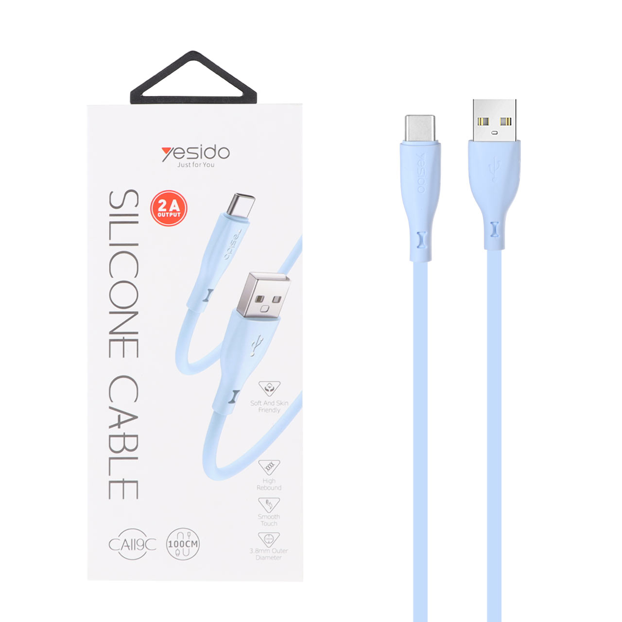 کابل شارژ و دیتا سیلیکونی Yesido Type-C مدل CA119C - آبی (گارانتی 18 ماه تعویض نیکان همراه) - اسپه کالا کابل شارژ و دیتا سیلیکونی Yesido Type-C مدل CA119C - آبی (گارانتی 18 ماه تعویض نیکان همراه) - تصویر 1