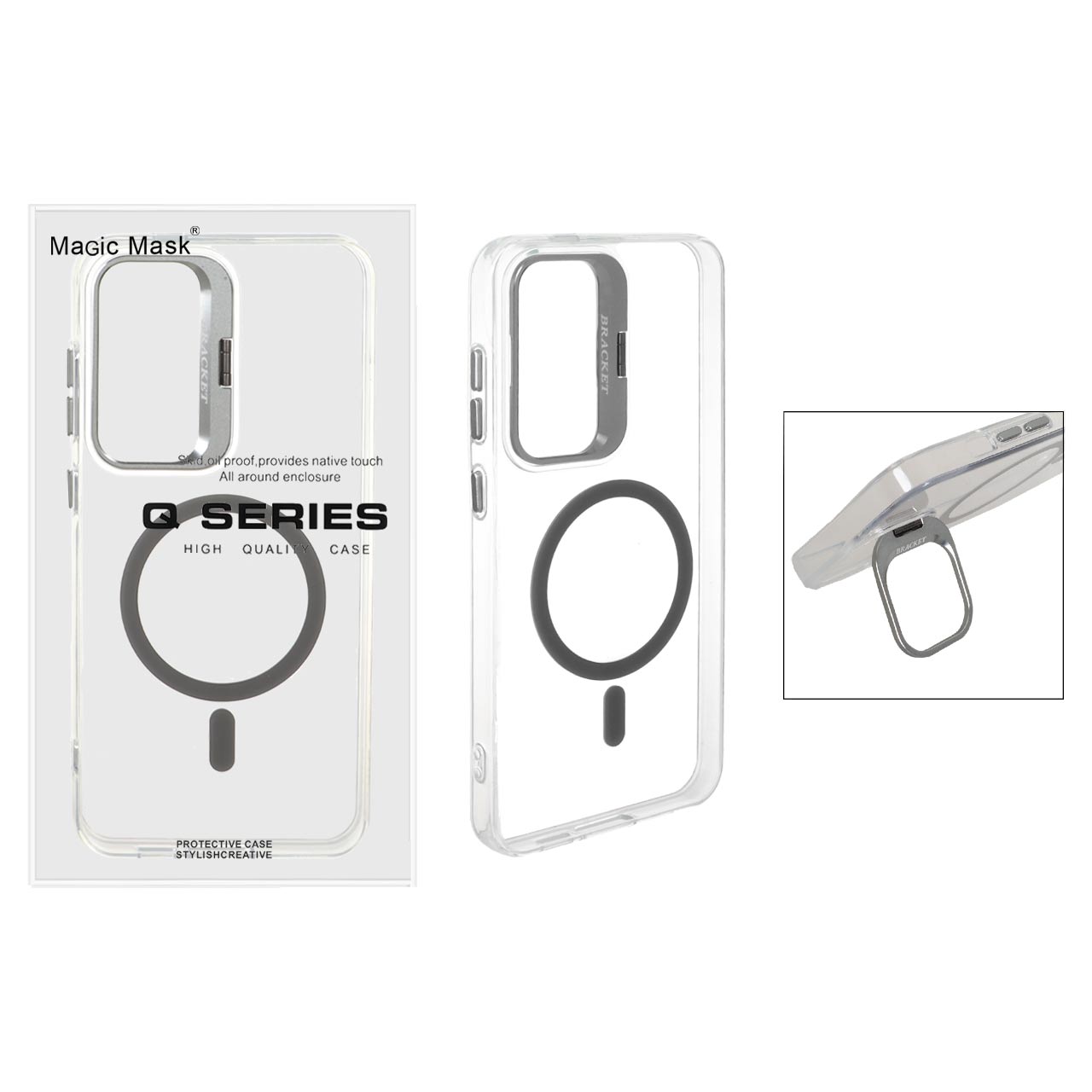 قاب اورجینال Q Series Bracket کریستالی Magsafe لنز استندشو Samsung Galaxy S24 FE - خاکستری (پک دار) - اسپه کالا قاب اورجینال Q Series Bracket کریستالی Magsafe لنز استندشو Samsung Galaxy S24 FE - خاکستری (پک دار) - تصویر 1