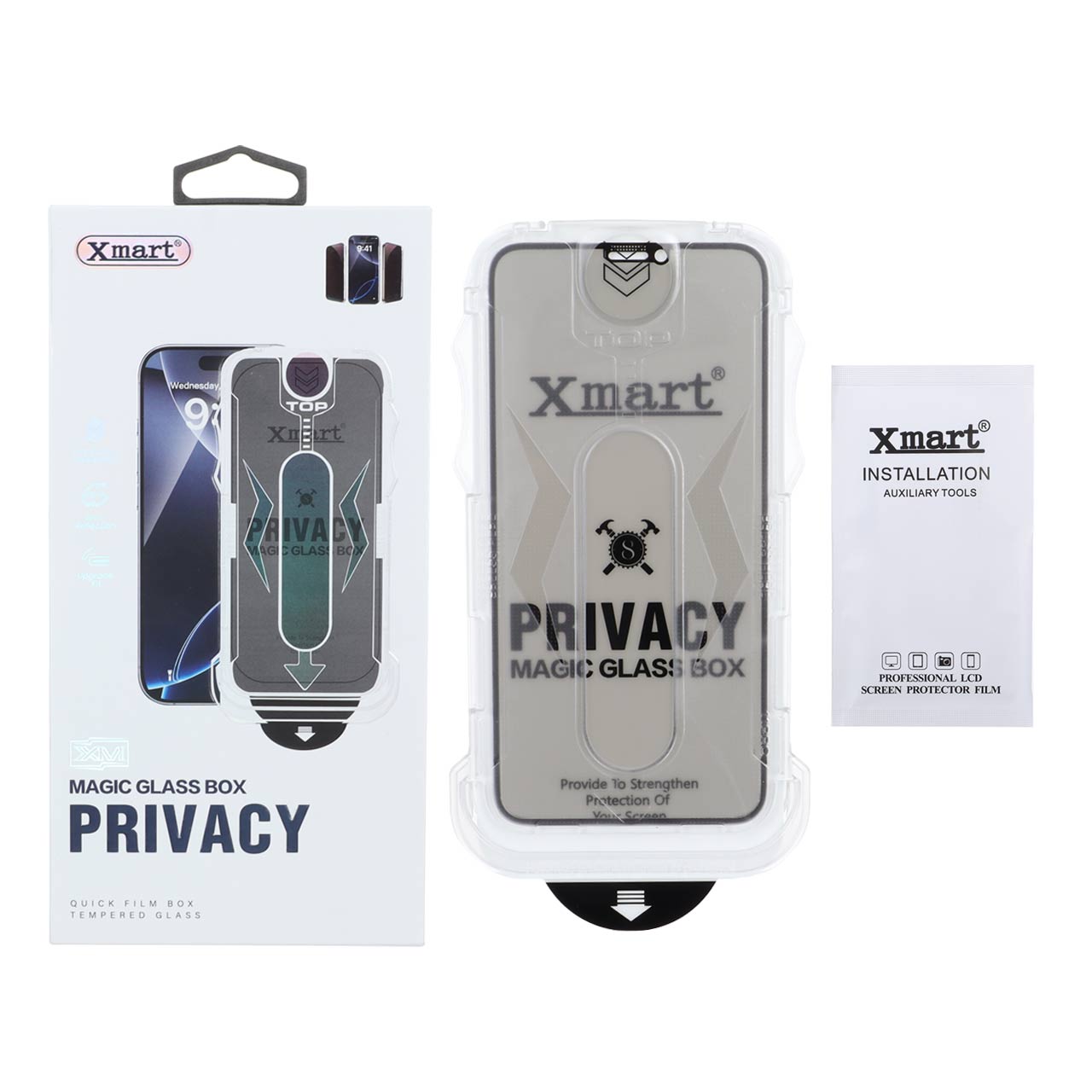 1583194 محافظ صفحه نمایش شیشه ای اورجینال XMART Privacy - Magic Glass Box مدل Apple iPhone 11 Pro / iPhone XS / iPhone X (پک دار) - تصویر 1