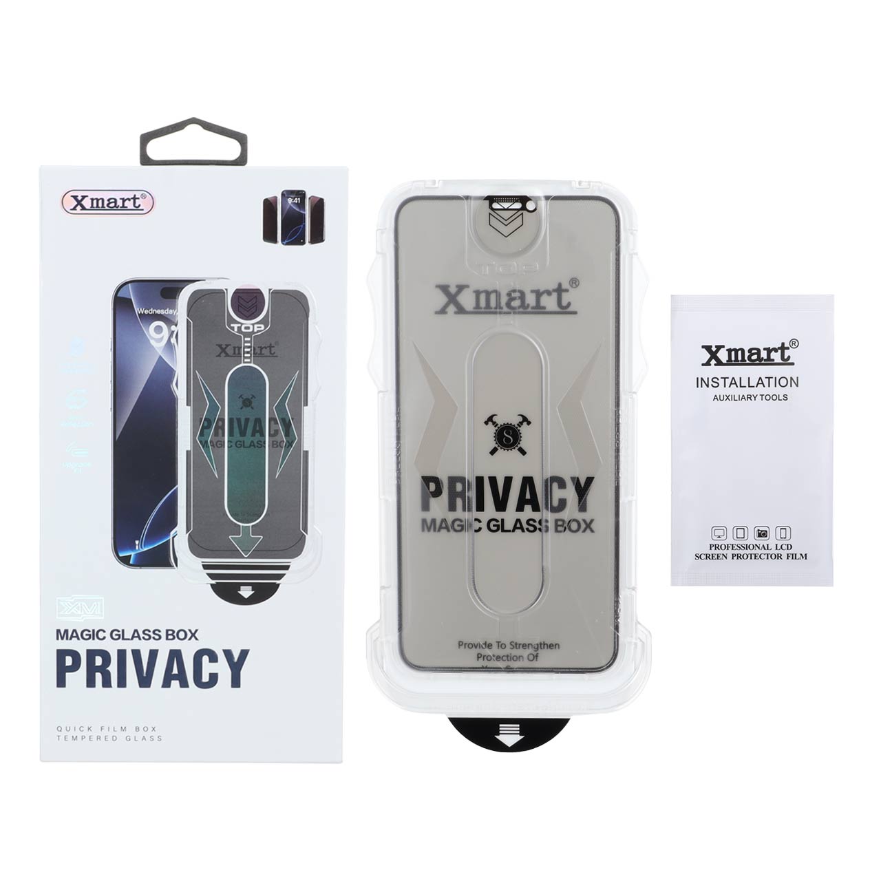 1583196 محافظ صفحه نمایش شیشه ای اورجینال XMART Privacy - Magic Glass Box مدل Apple iPhone 11 Pro Max / iPhone X Max / iPhone Xs Max (پک دار) - تصویر 1