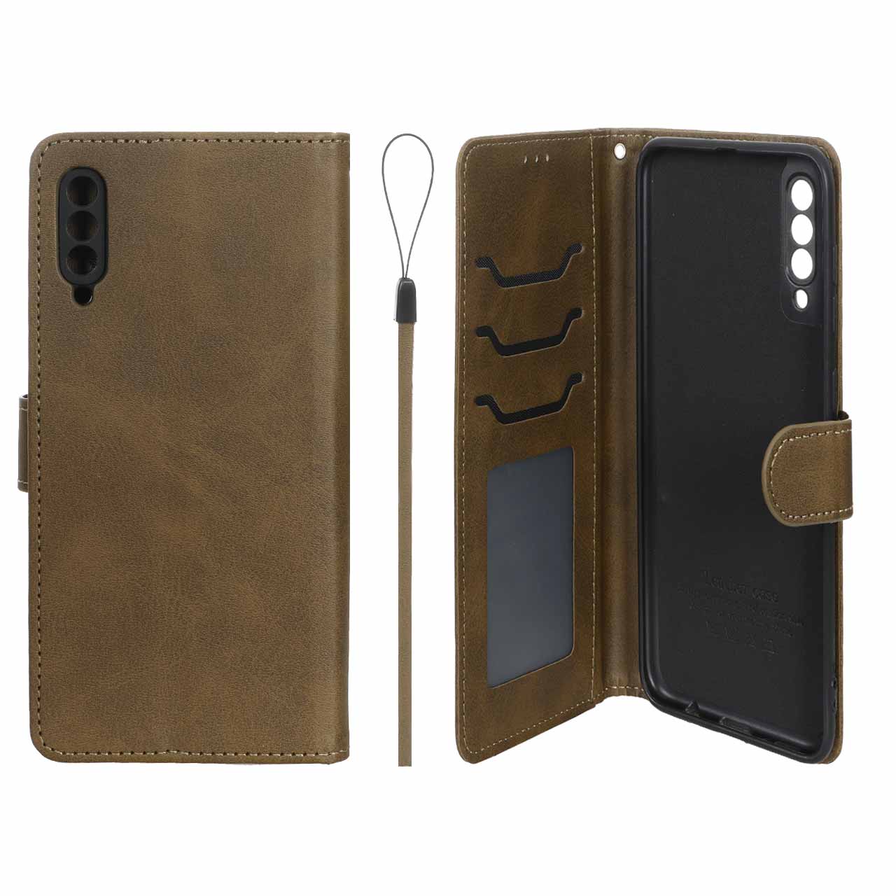 1584832 کیف موبایل مگنتی درجه یک داخل خز MNC Plus مدل Samsung Galaxy A50 / A50s / A30s - سبز زیتونی - تصویر 1